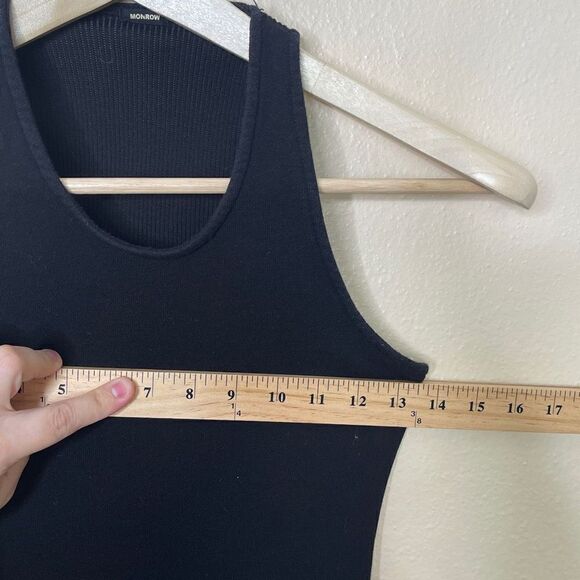 Monrow Dress Women's XS Black Bodycon Sleeveless Open Back Knee Length - Picture 8 of 11